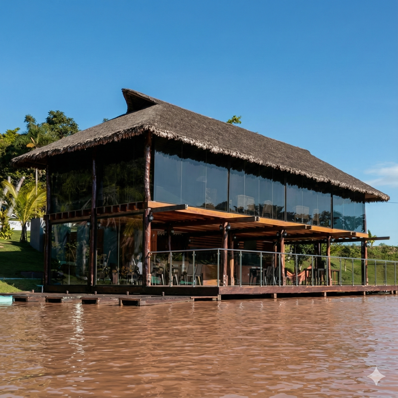 Restaurante Los Lagos - Vista panorámica del embarcadero junto a la laguna